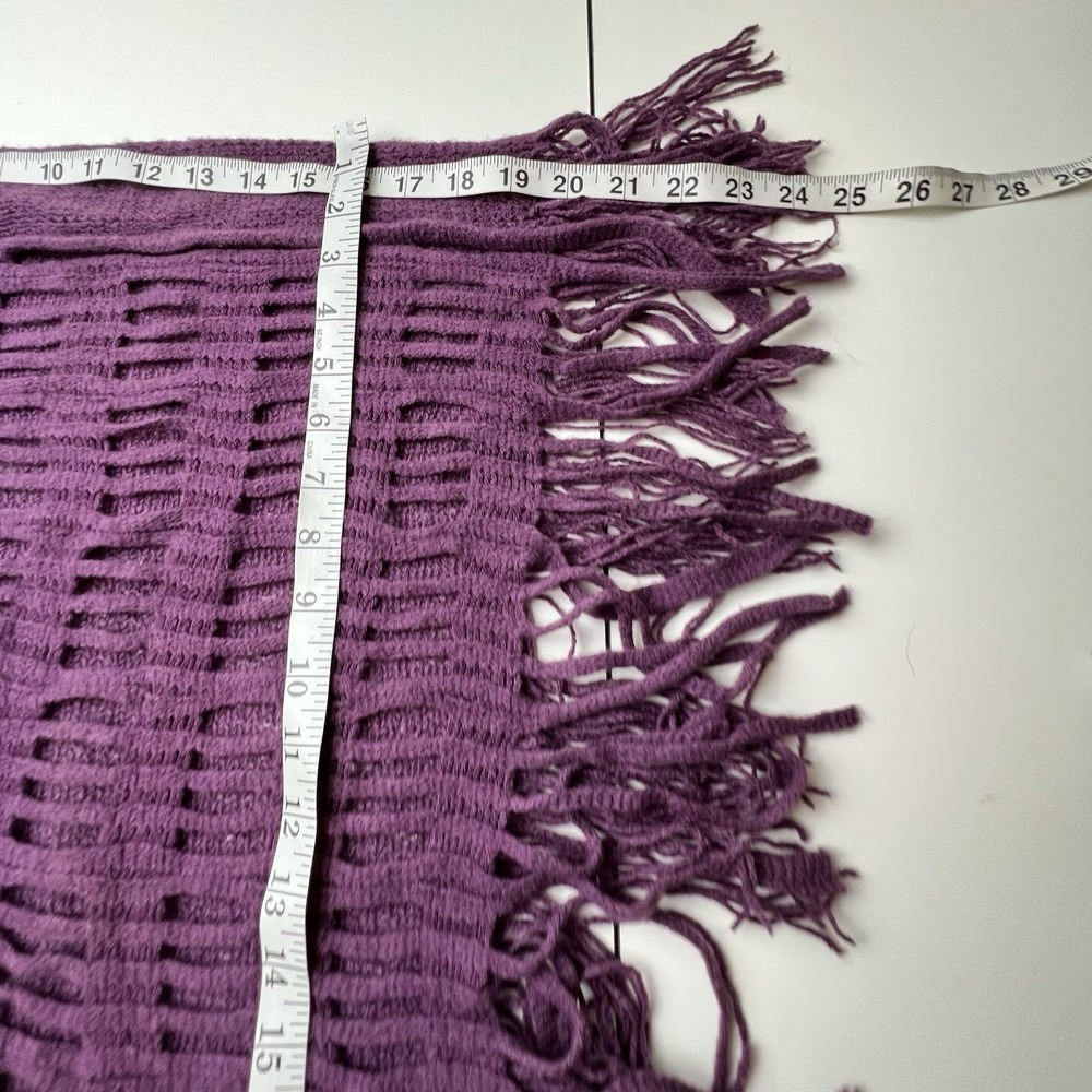 WinWin Fashion Purple Acrylic Infinity Scarf Open Knit Fringe - Picture 6 of 7